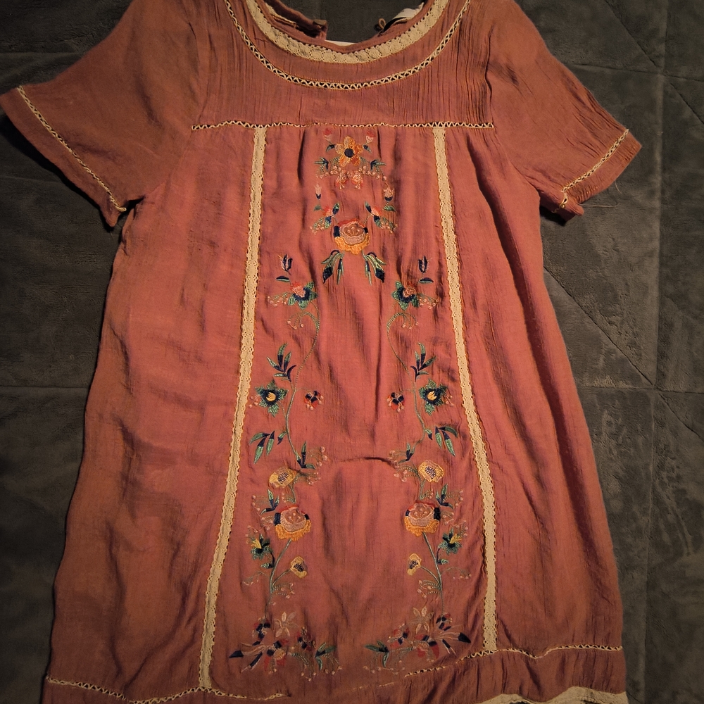 Embroidered Pink Dress